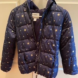 Old Navy Hooded Puffer Jacket navy size large 10-12